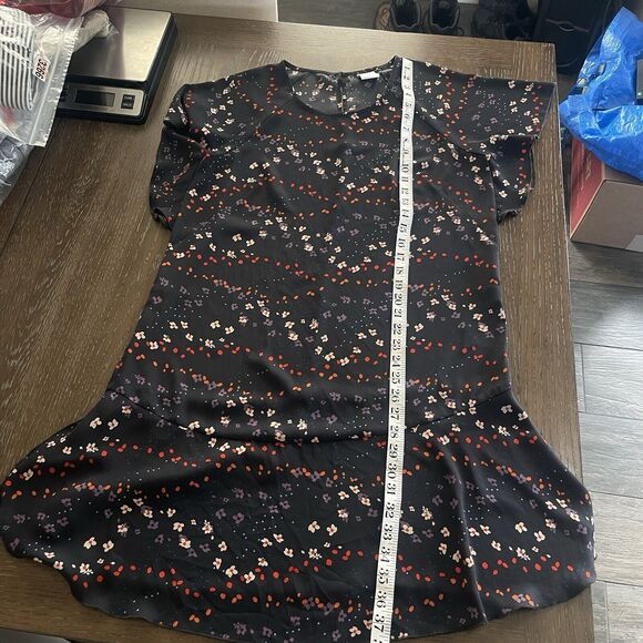 Cabi Muse Floral Dress Womens Small Gray Tulip Sleeve Casual Knee Length #3828 - Picture 10 of 11